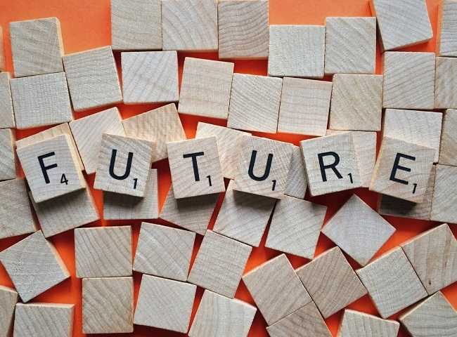 Scrabble tiles spelling out the word 'Future.